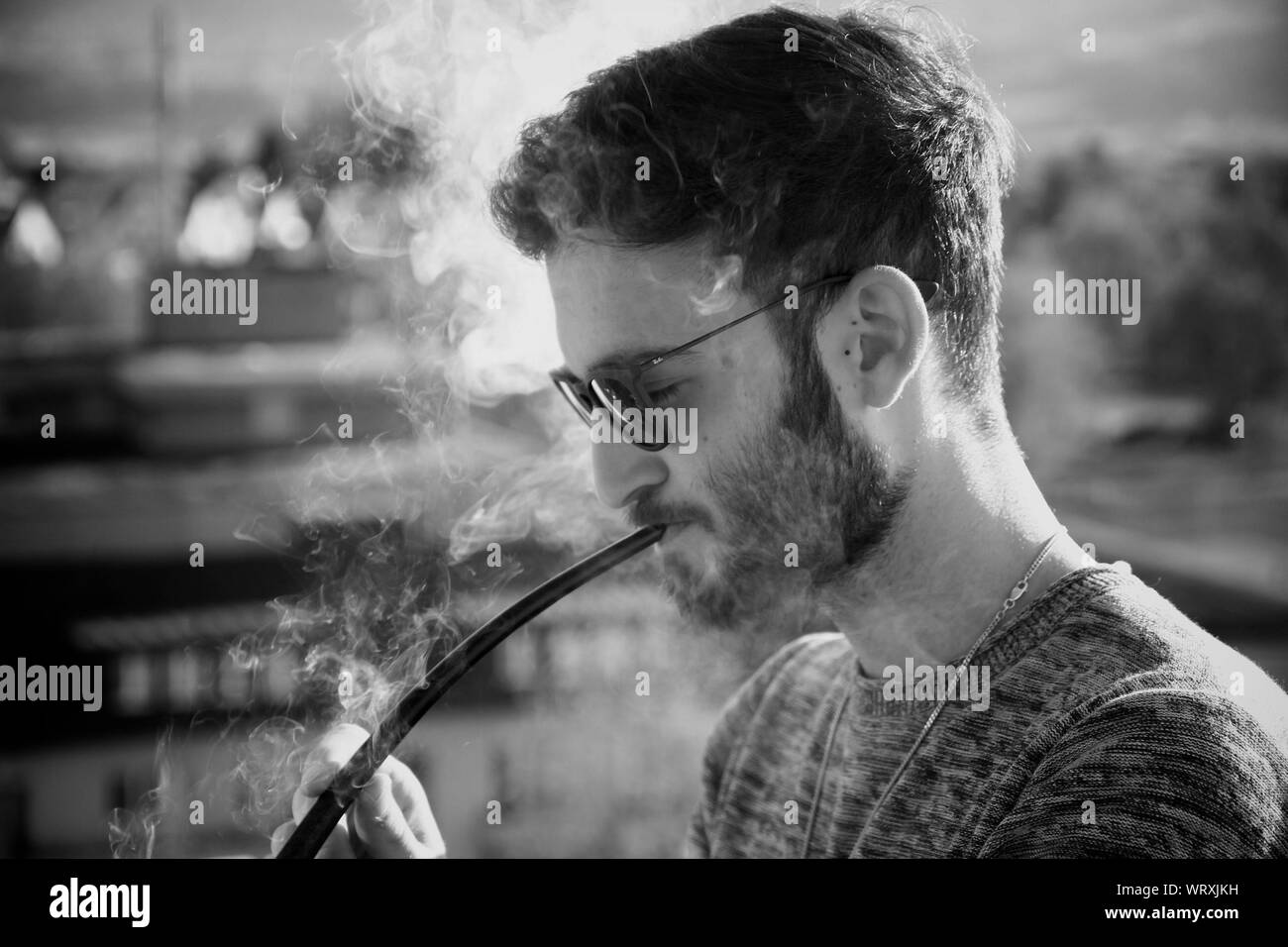 Man smoking pipe profile hires stock photography and images Alamy