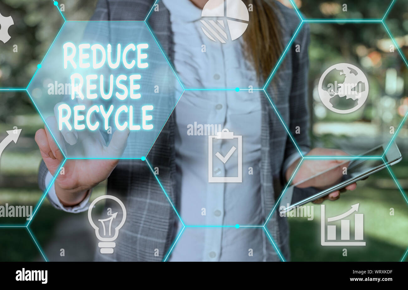 Handwriting text writing Reduce Reuse Recycle. Conceptual photo ...