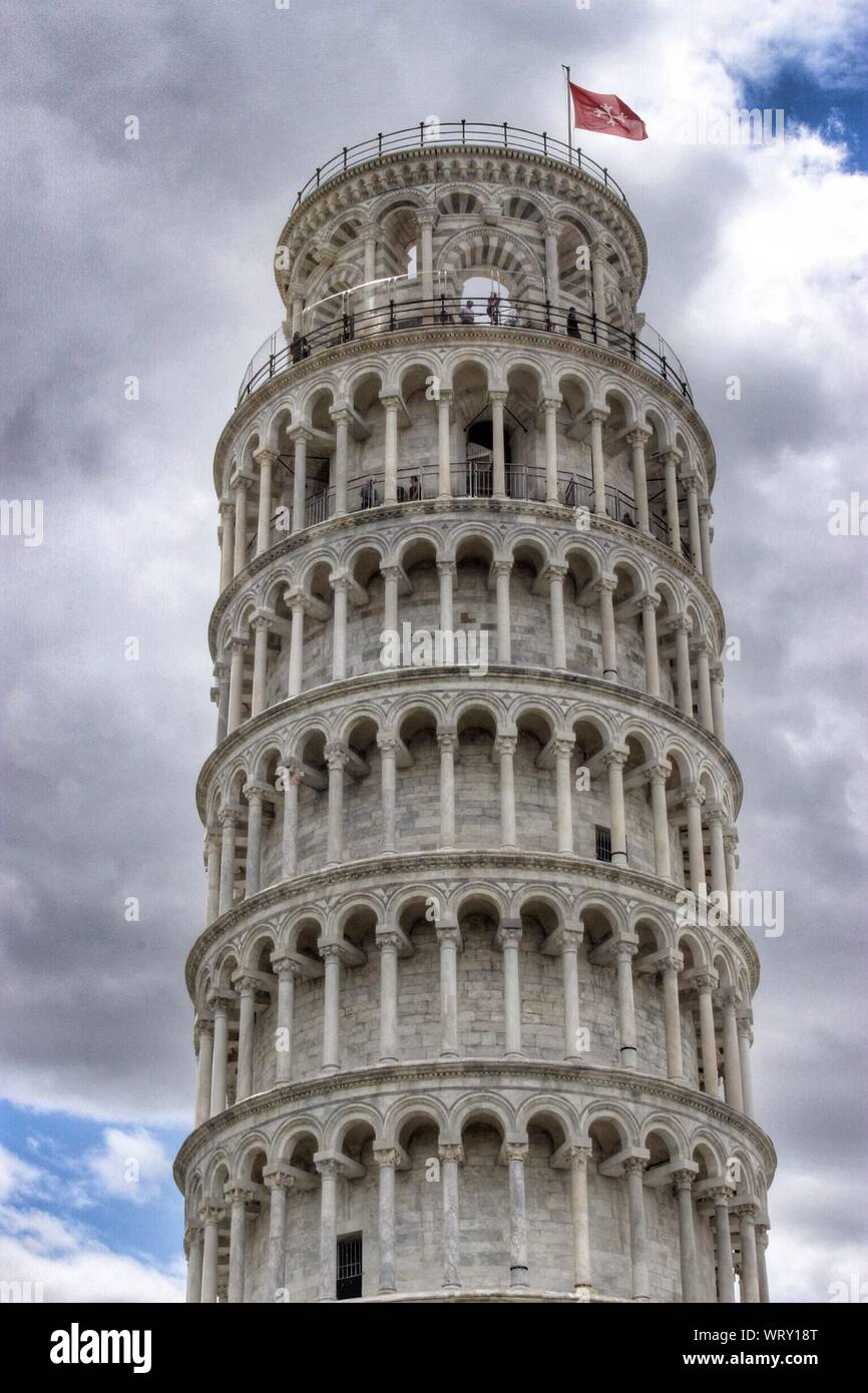 Low Angle View Of A Leaning Tower Of Pisa Stock Photo