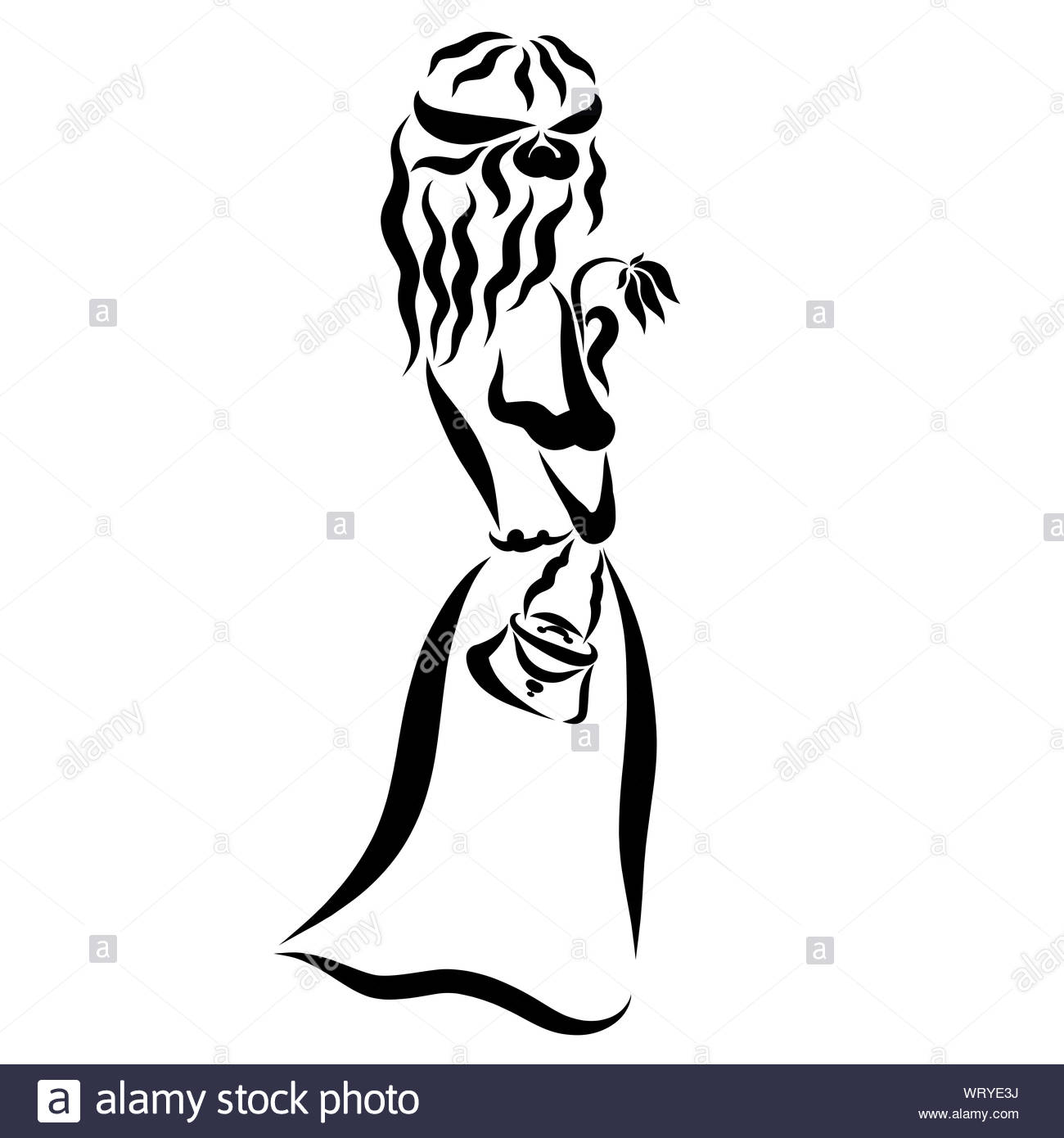 Girl With A Handbag And A Flower Back Stock Photo 272896390 Alamy