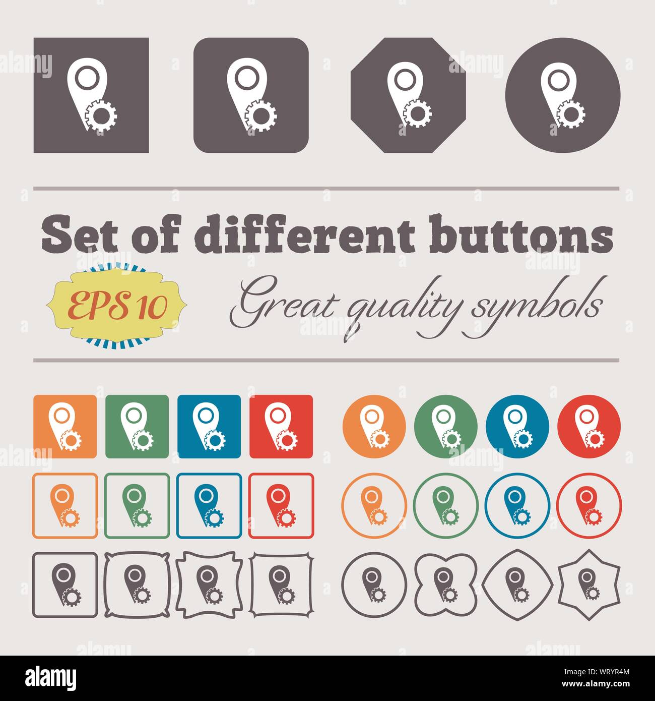 Map pointer setting icon sign. Big set of colorful, diverse, high ...
