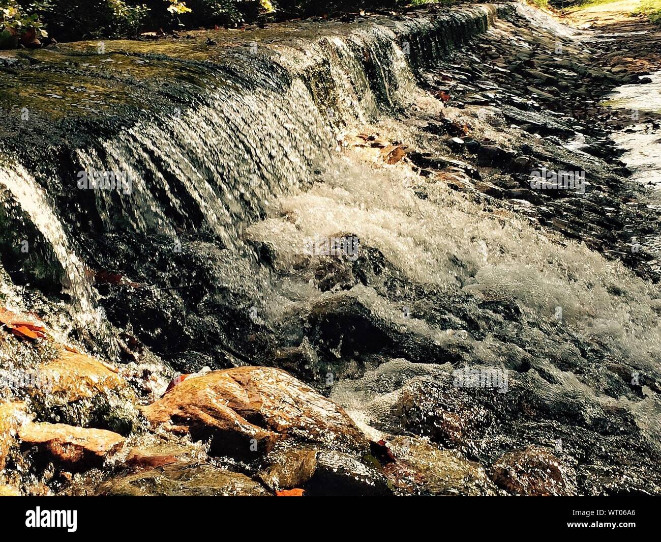 Close Up Of Small Waterfall Stock Photo