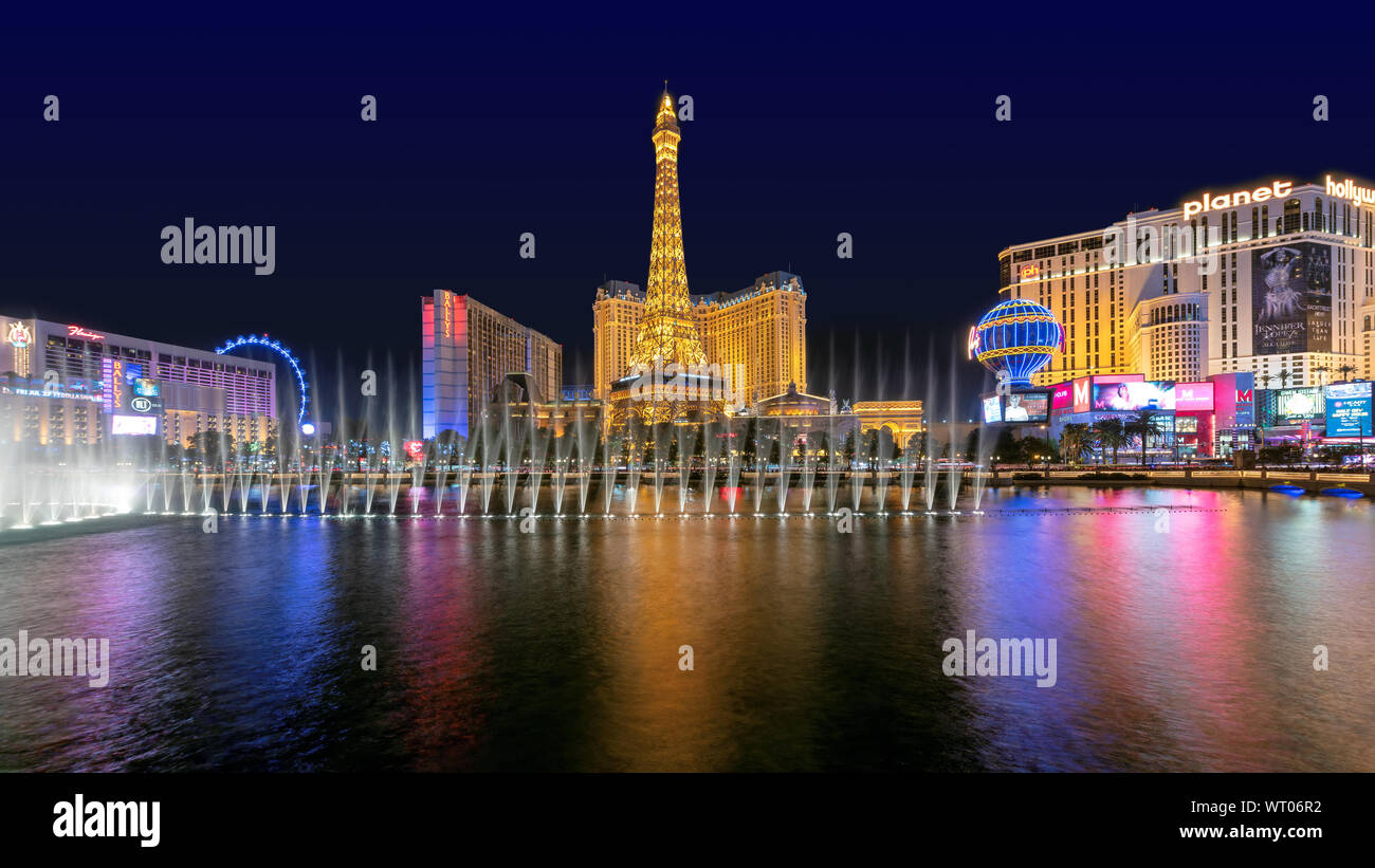 Las Vegas strip at night Stock Photo - Alamy
