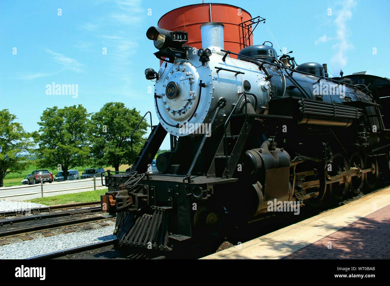 Old Steam Engine On Side Track Stock Photo
