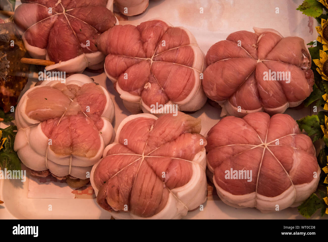Veal paupiettes, street market, Paris suburbs Stock Photo Alamy