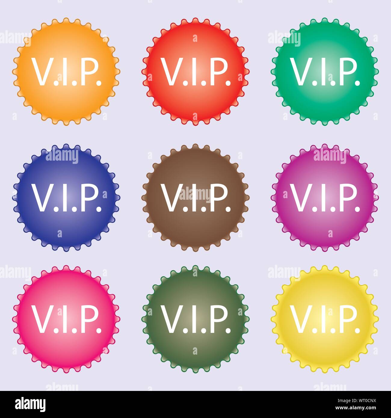 Vip sign icon. Membership symbol. Very important person. A set of nine ...