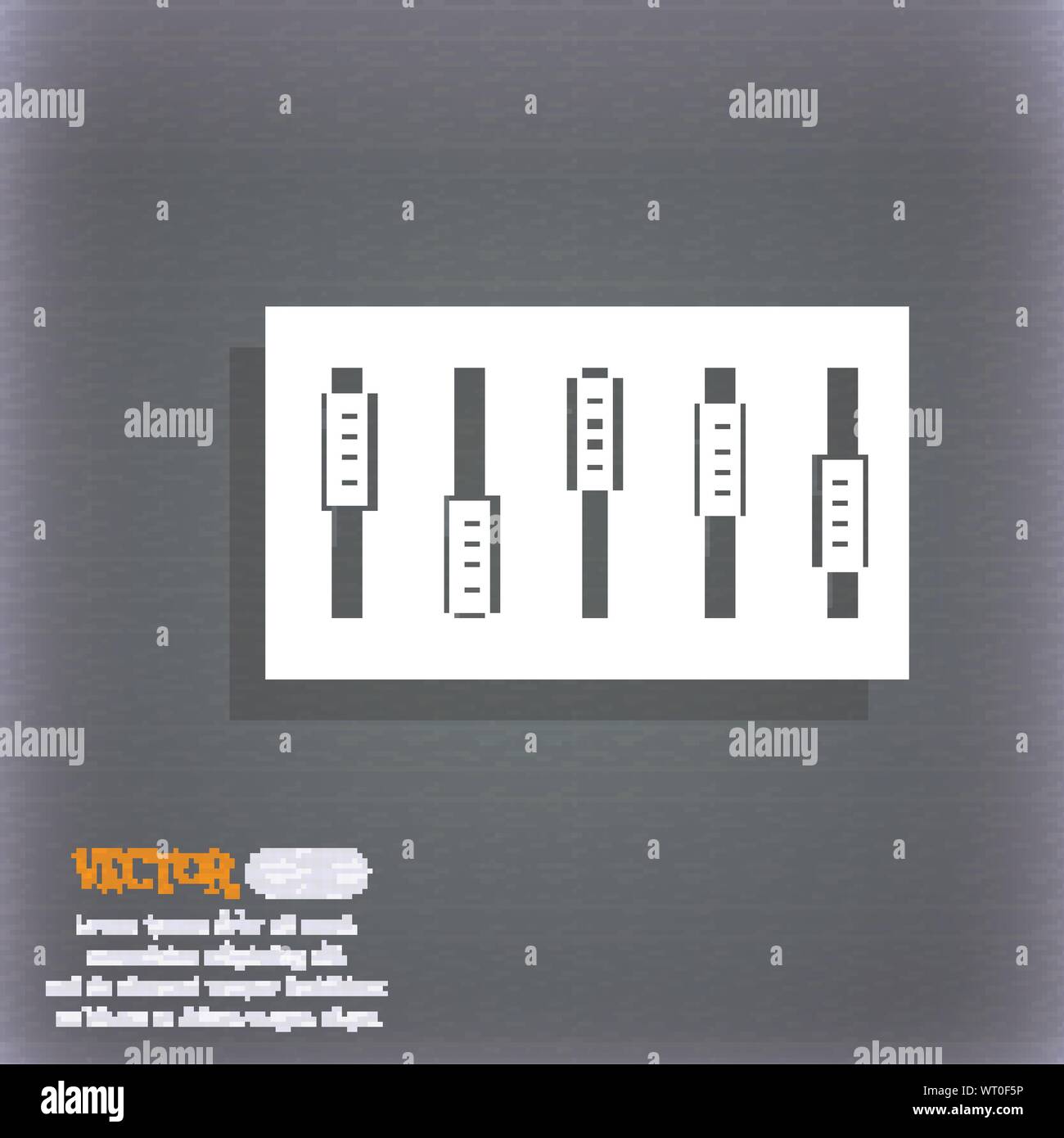 Dj console mix handles and buttons icon symbol. On the blue-green ...