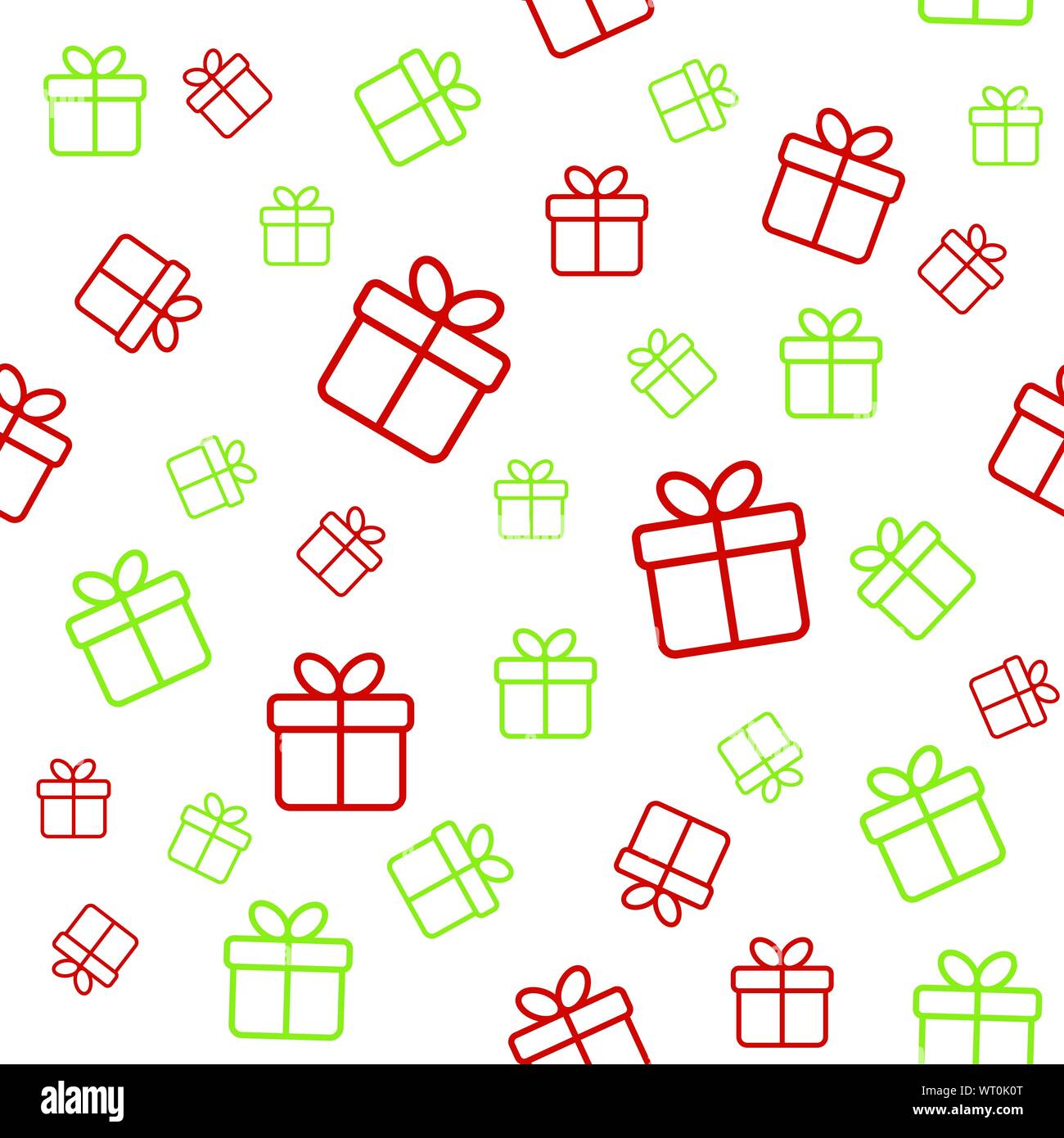 Christmas seamless vector white pattern with gift boxes Stock Vector