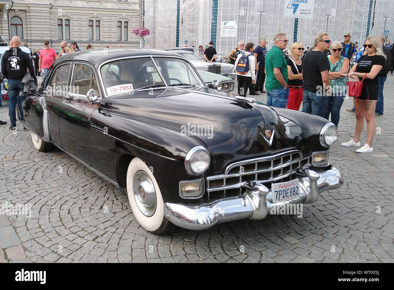 Tampere, Finland - August 31, 2019: People looking old cars at the Mansen  Mäntä Messut (Tampere piston fair in English Stock Photo - Alamy