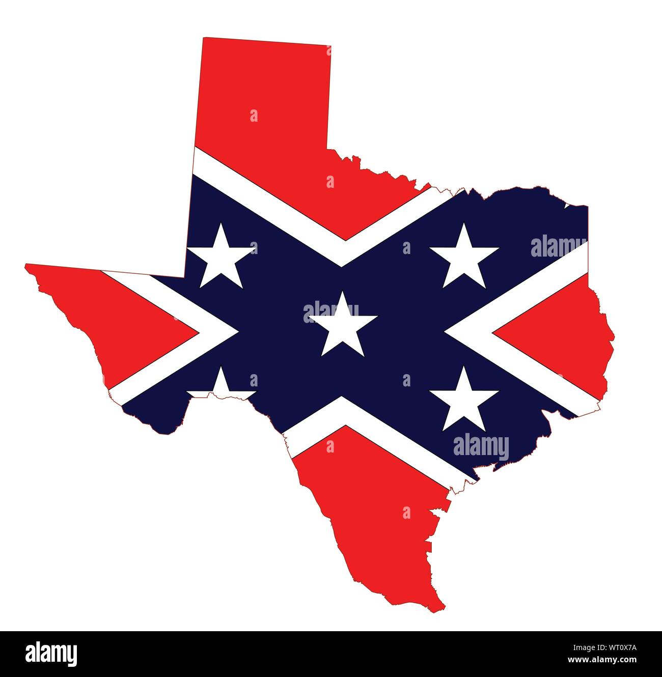 Texas Map and Confederate Flag Stock Vector Image & Art Alamy