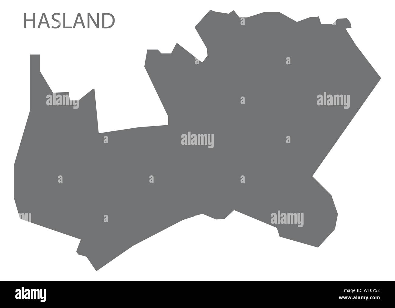 Hasland grey ward map of Chesterfield district in East Midlands England UK Stock Vector