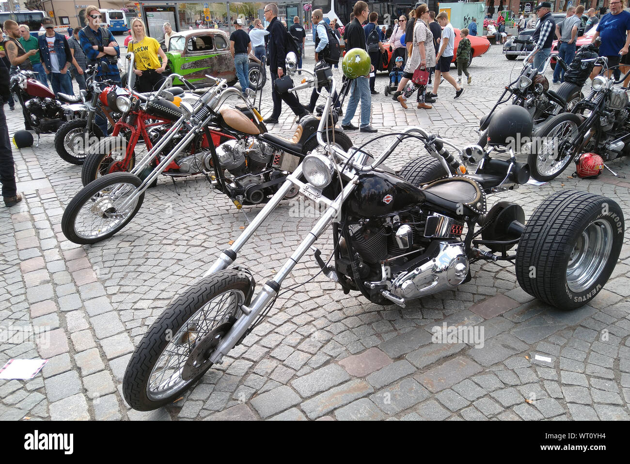 Motorcycles parked in bike show Mansen Mäntä Messut (Tampere piston fair in  English), Tampere, Finland Stock Photo - Alamy