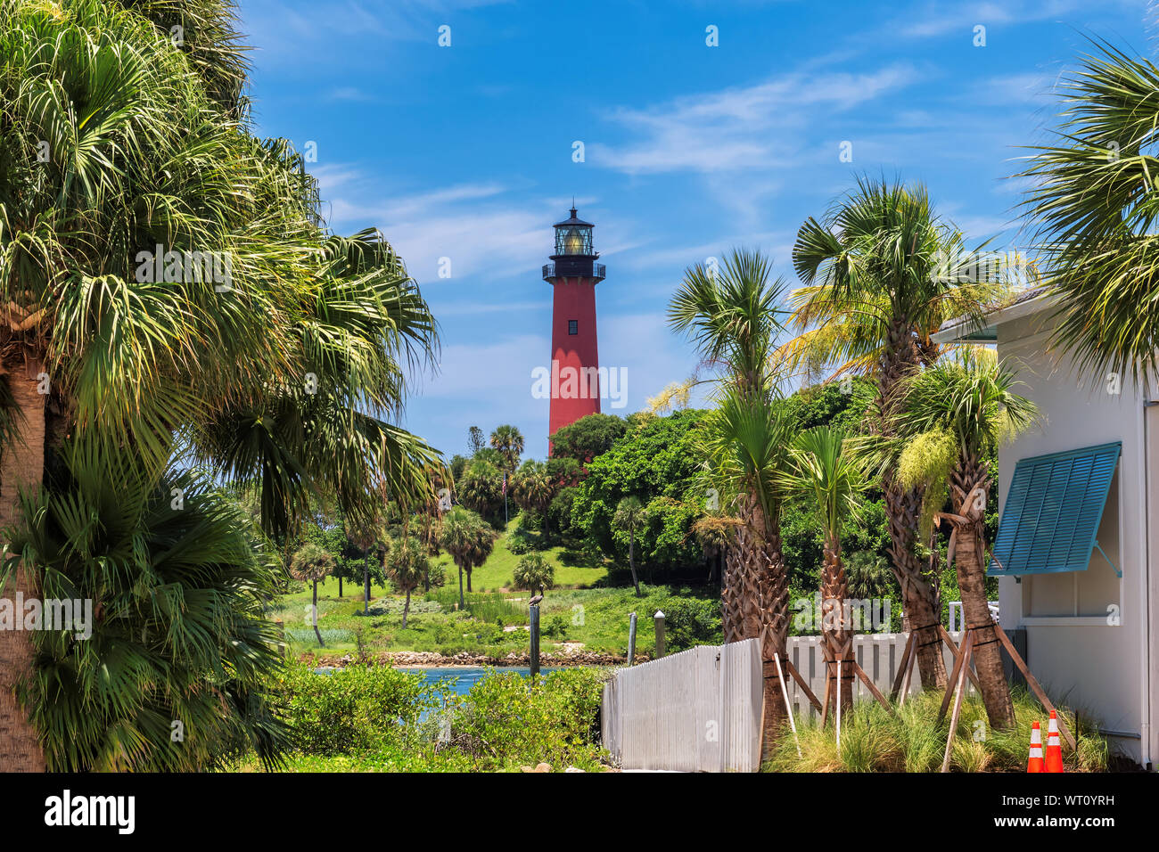 Jupiter lighthouse at sunny summer day, Florida Stock Photo