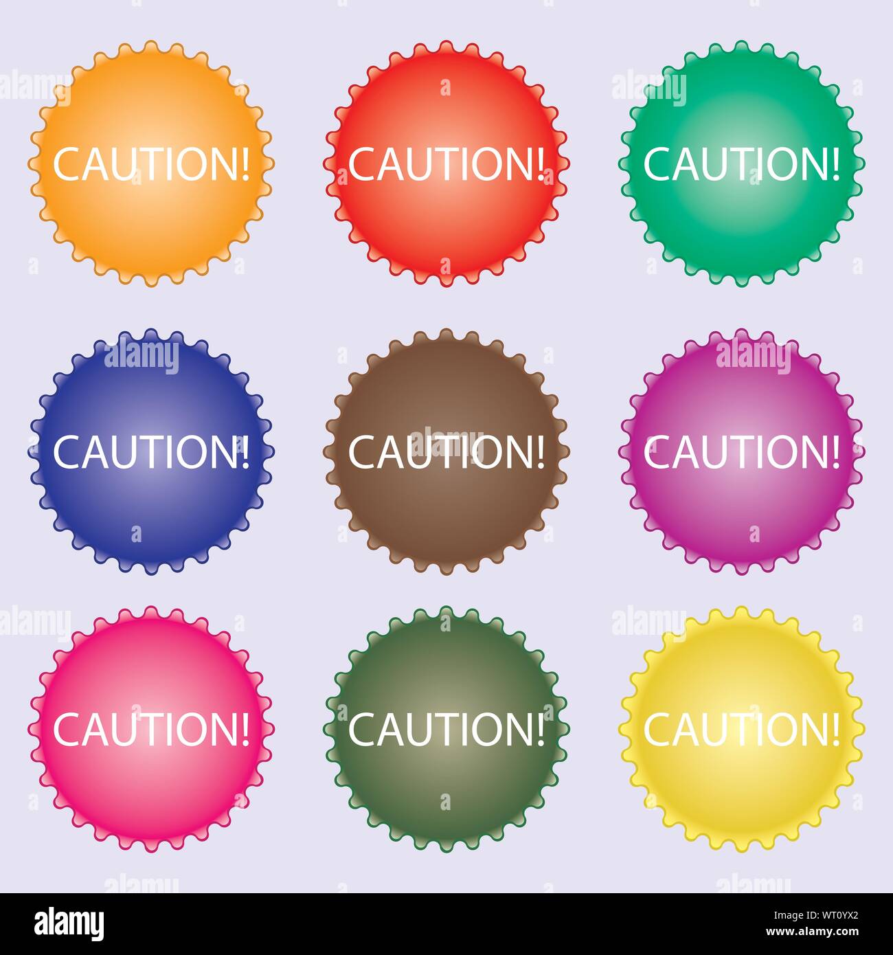 Attention caution sign icon. Exclamation mark. Hazard warning symbol. A ...