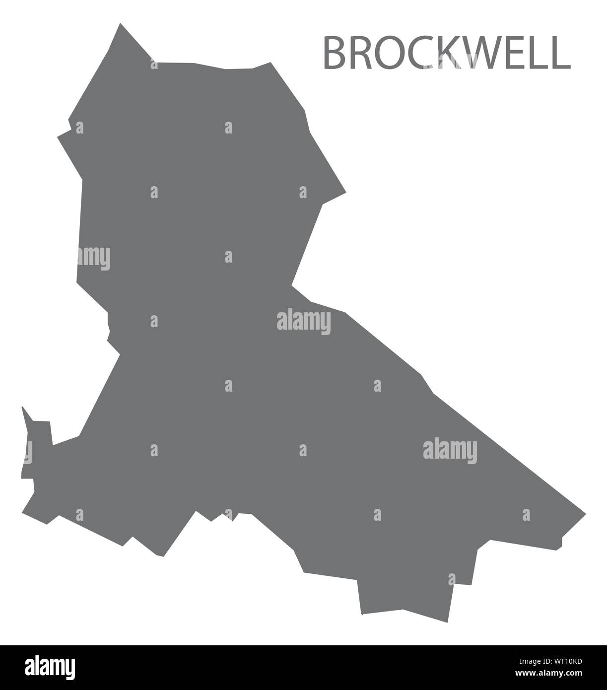 Brockwell grey ward map of Chesterfield district in East Midlands England UK Stock Vector