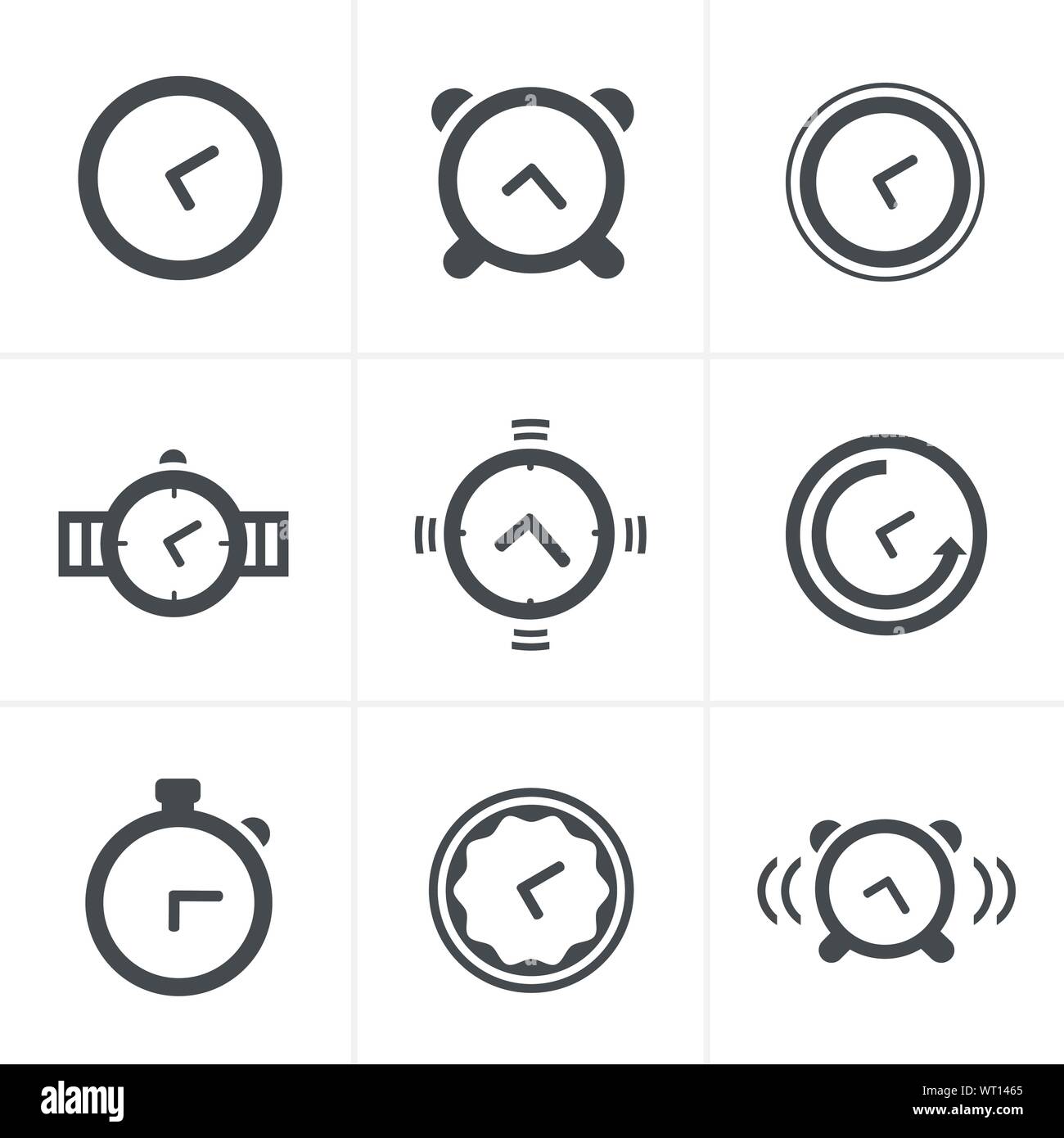 Time Clock Icons Set, Vector Design Stock Vector Image & Art - Alamy