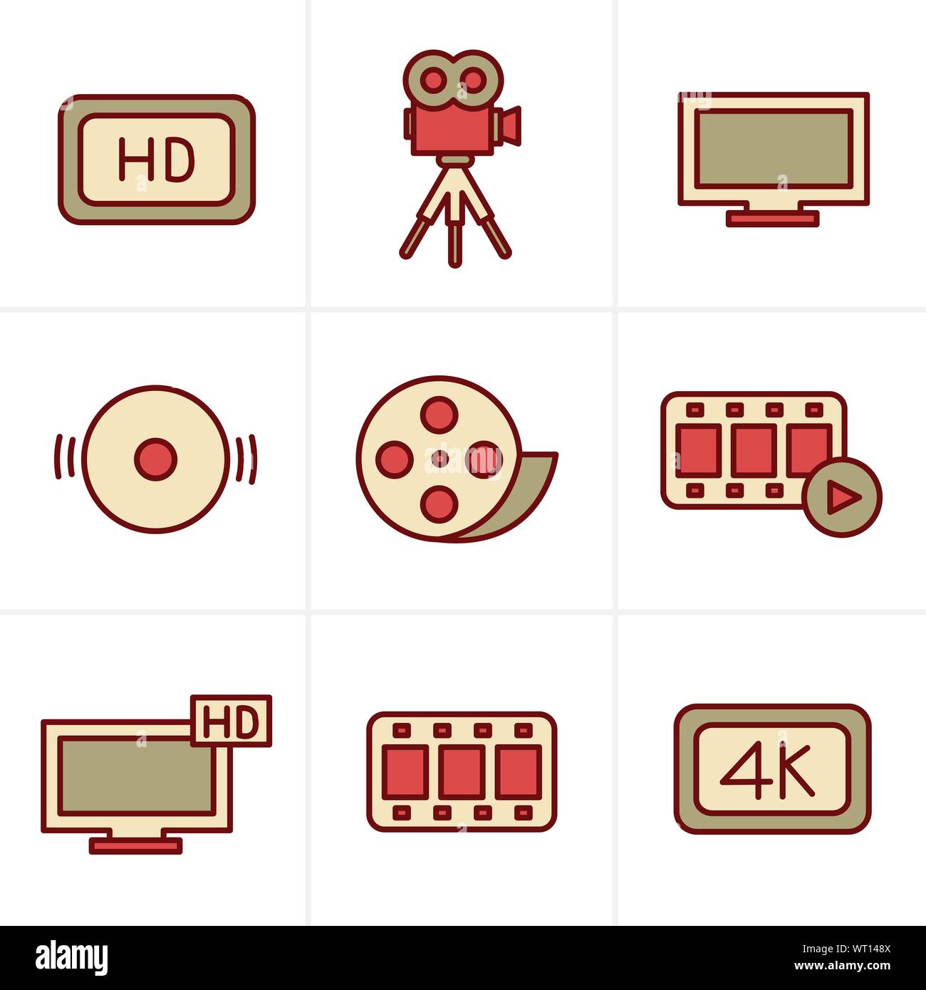 set icons of cinema film vector illustration design Stock Vector Image ...
