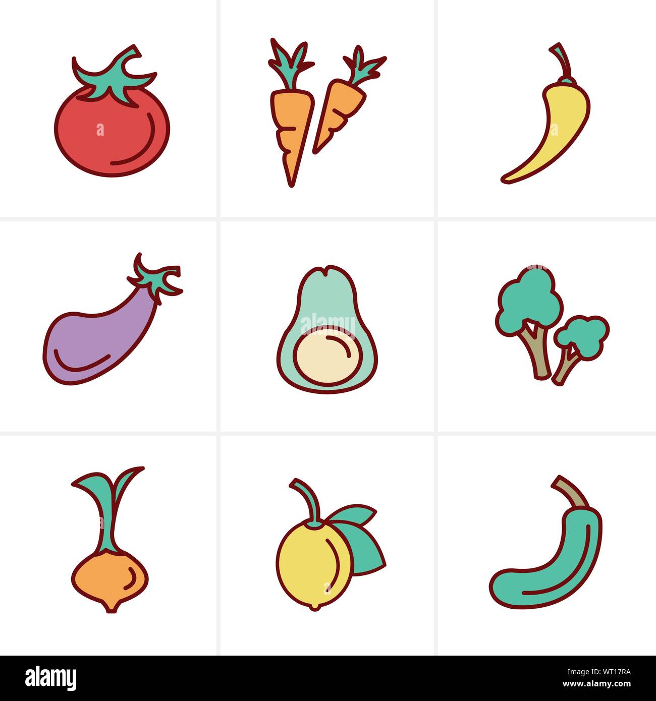 Icons Style Icons set Vegetable Stock Vector Image & Art - Alamy