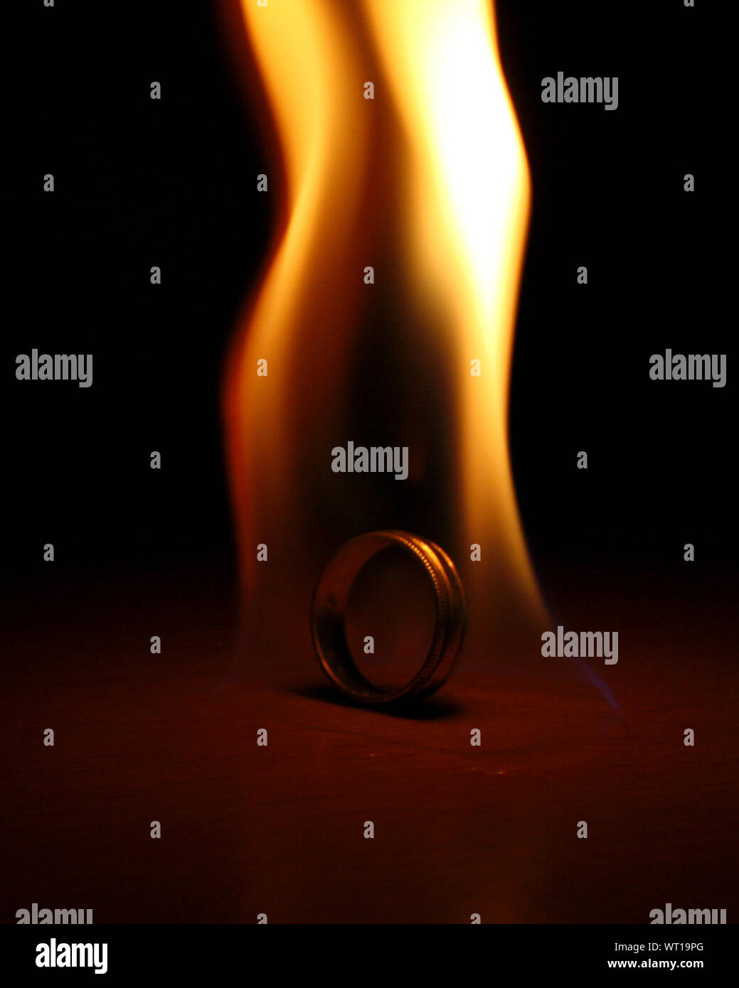 Ring On Fire At Table Stock Photo