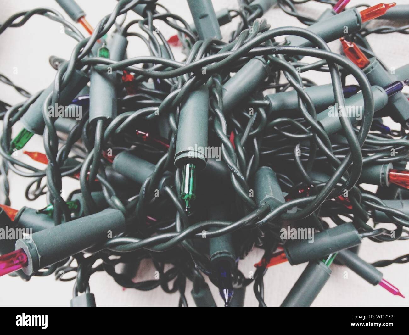 Close up tangled christmas lights hi-res stock photography and images ...