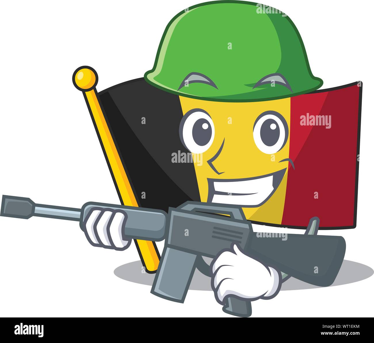 Army flag belgium character shaped the mascot vector illustration Stock Vector
