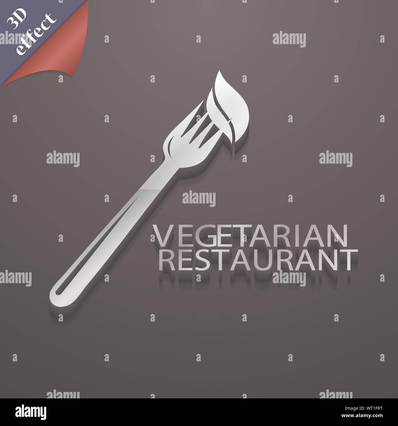 vegetarian restaurant icon symbol. 3D style. Trendy, modern design with space for your text Vector Stock Vector