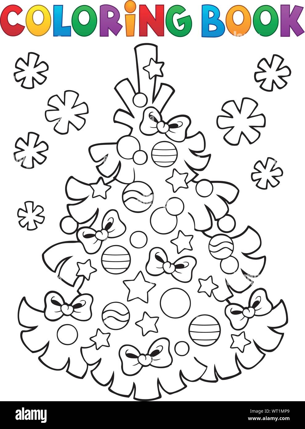Coloring book Christmas tree topic 3 Stock Vector Image & Art - Alamy