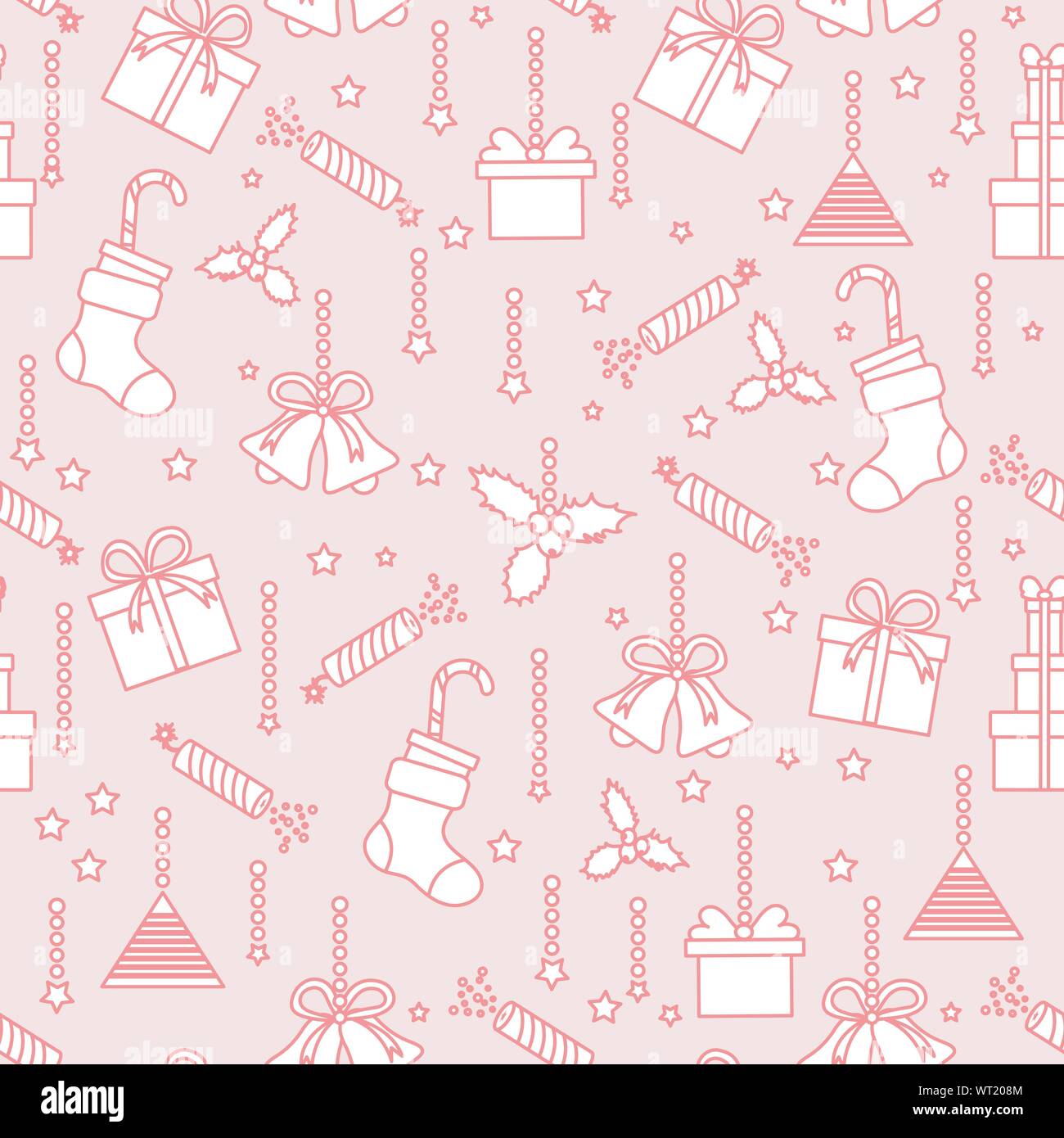 Happy new year 2020, Merry Christmas vector seamless pattern with ...