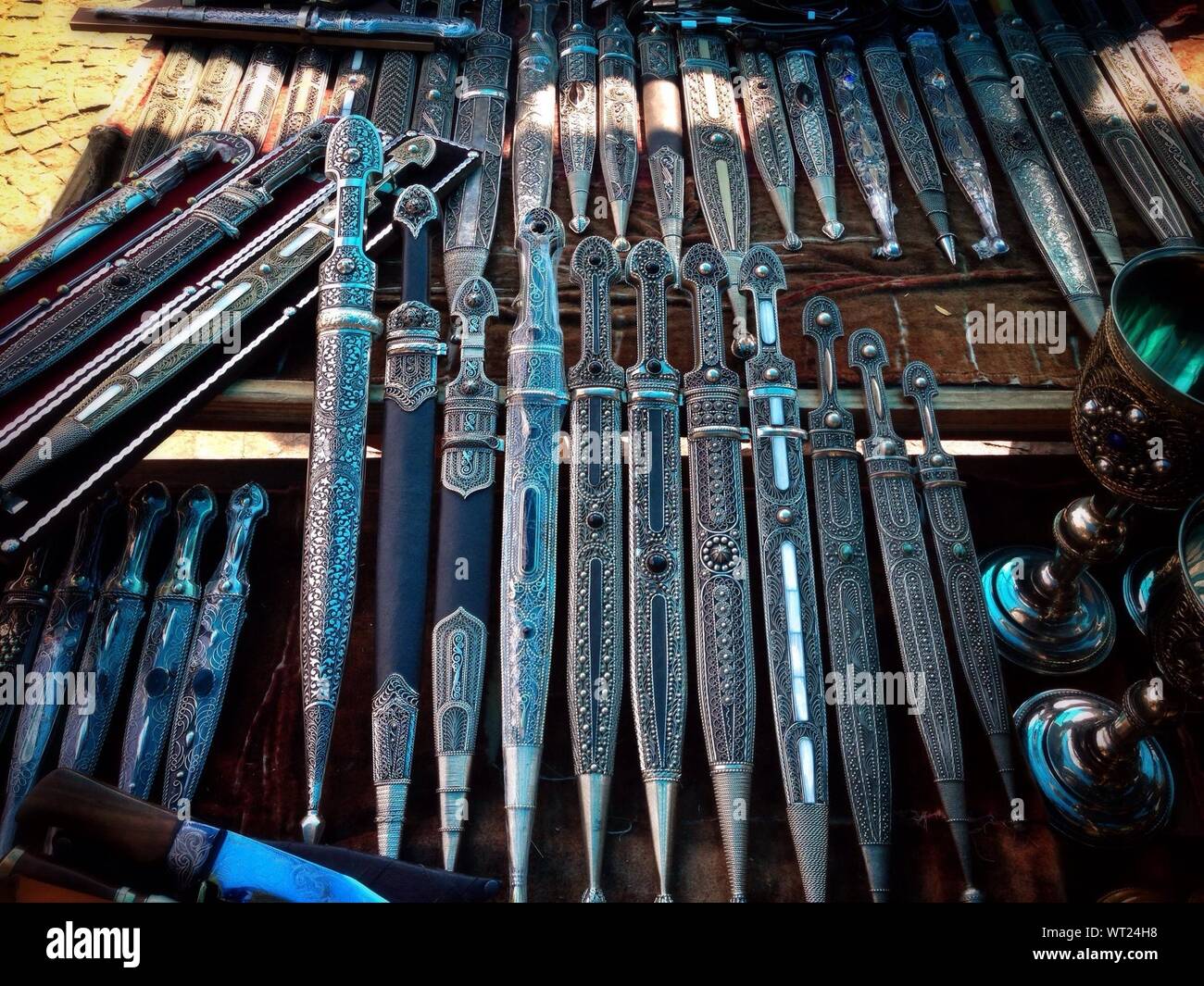 Collection Of Vintage Daggers Stock Photo