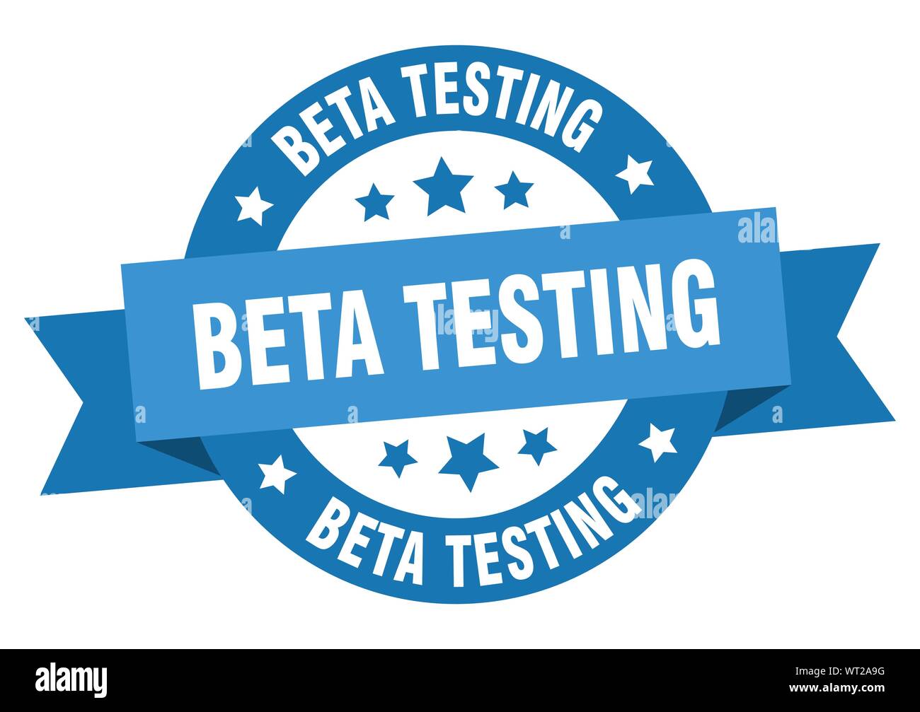 beta testing ribbon. beta testing round blue sign. beta testing Stock Vector
