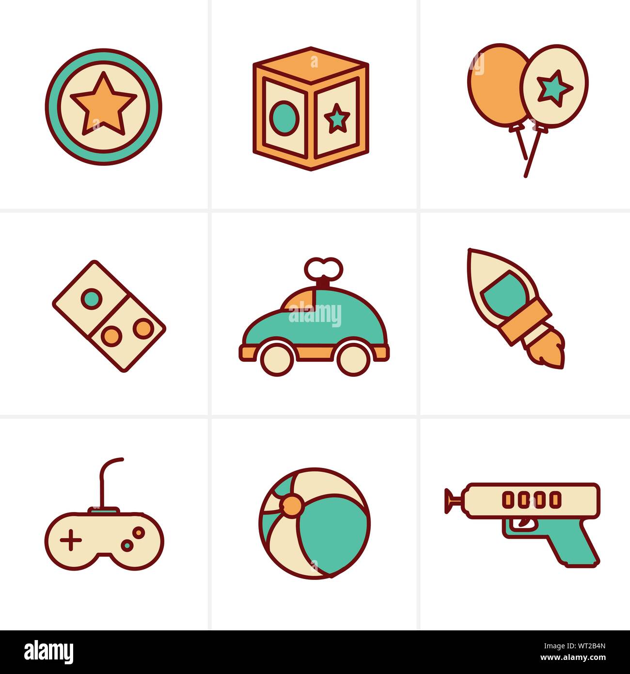 Icons Style Icons Style  toy icons, mono vector symbols Stock Vector