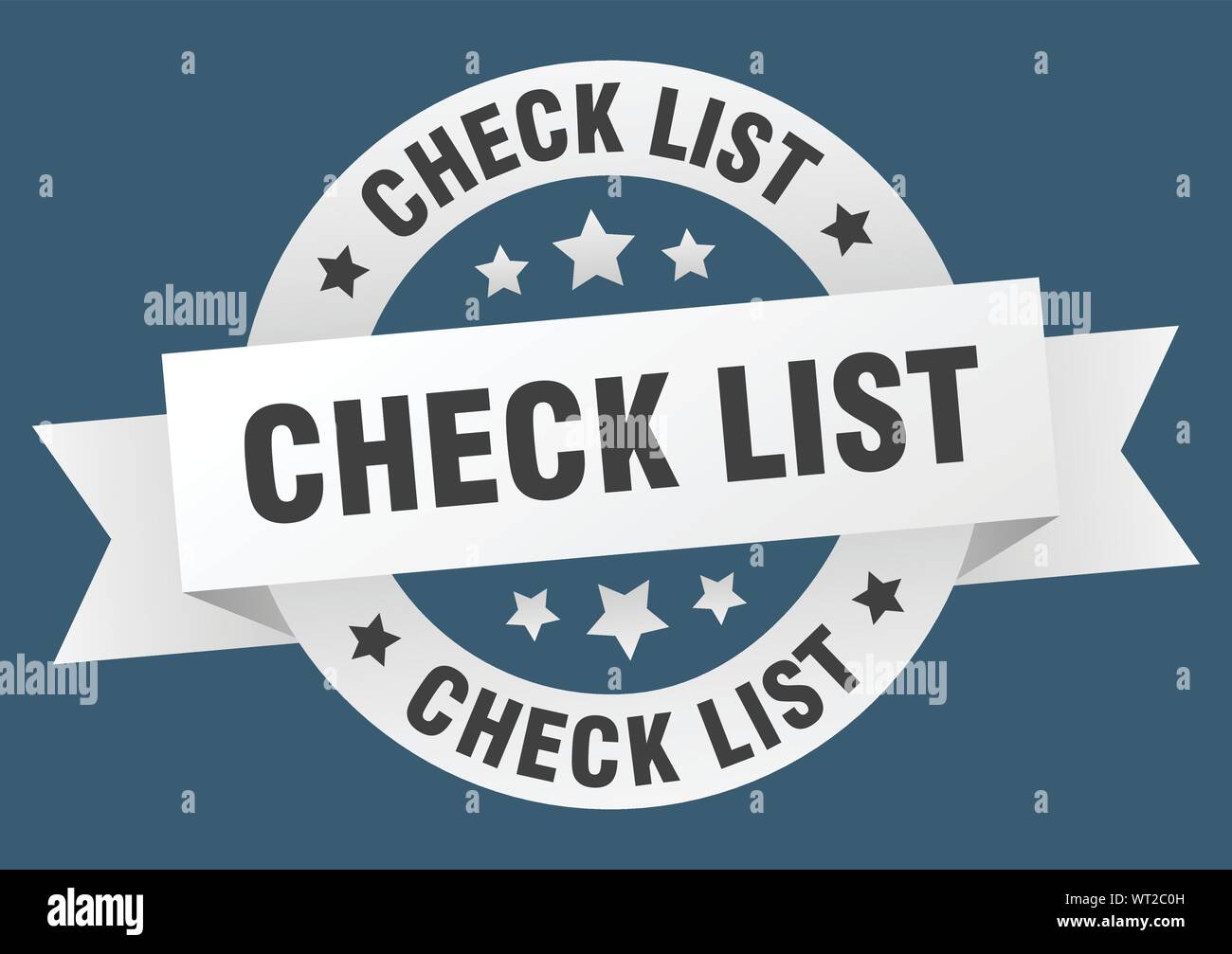 check list ribbon. check list round white sign. check list Stock Vector ...