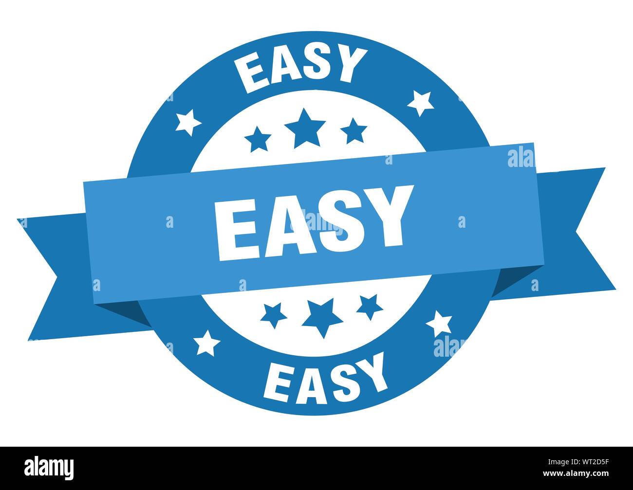easy ribbon. easy round blue sign. easy Stock Vector Image &amp; Art - Alamy