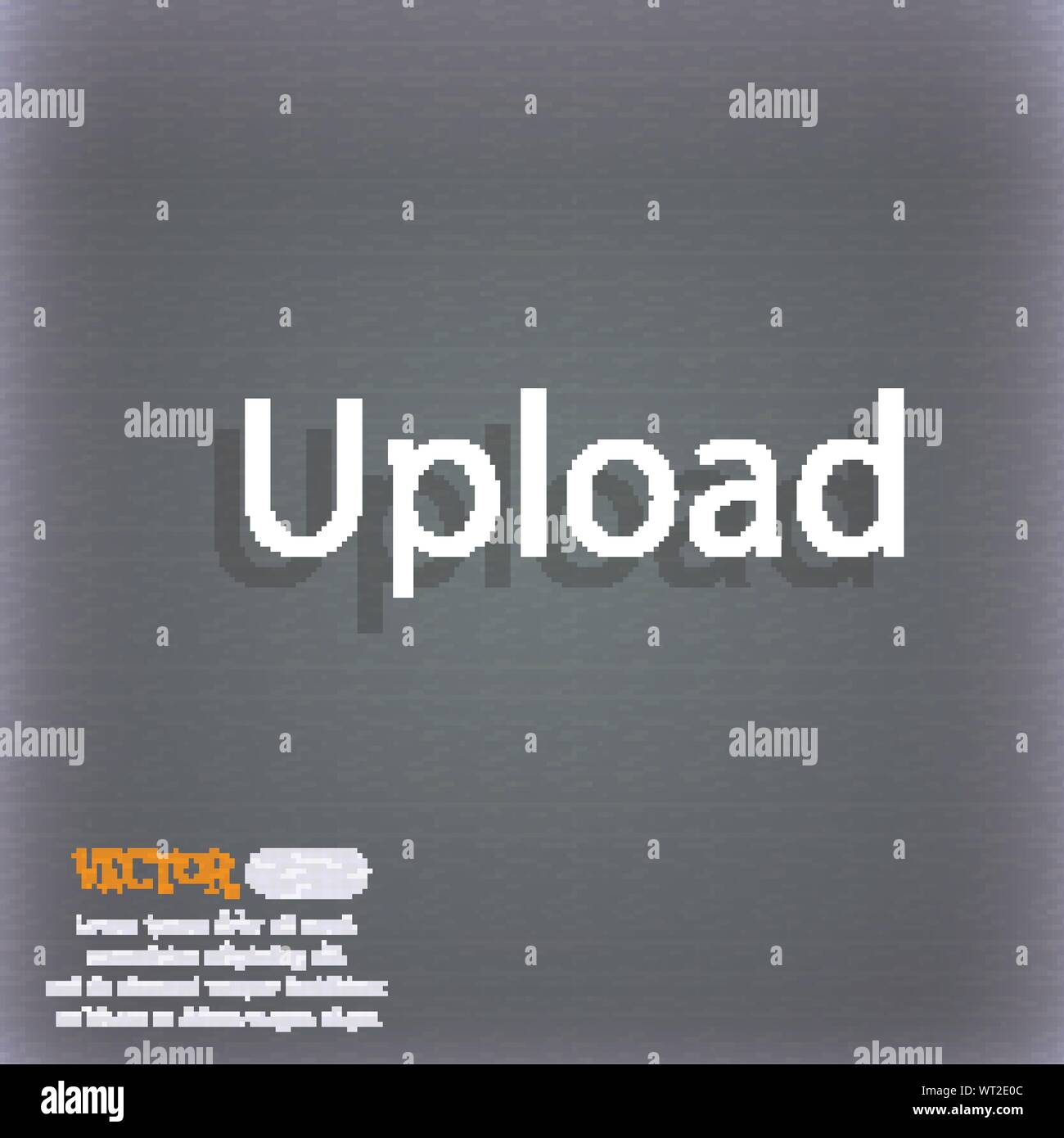 Upload sign icon. Load symbol. On the blue-green abstract background ...