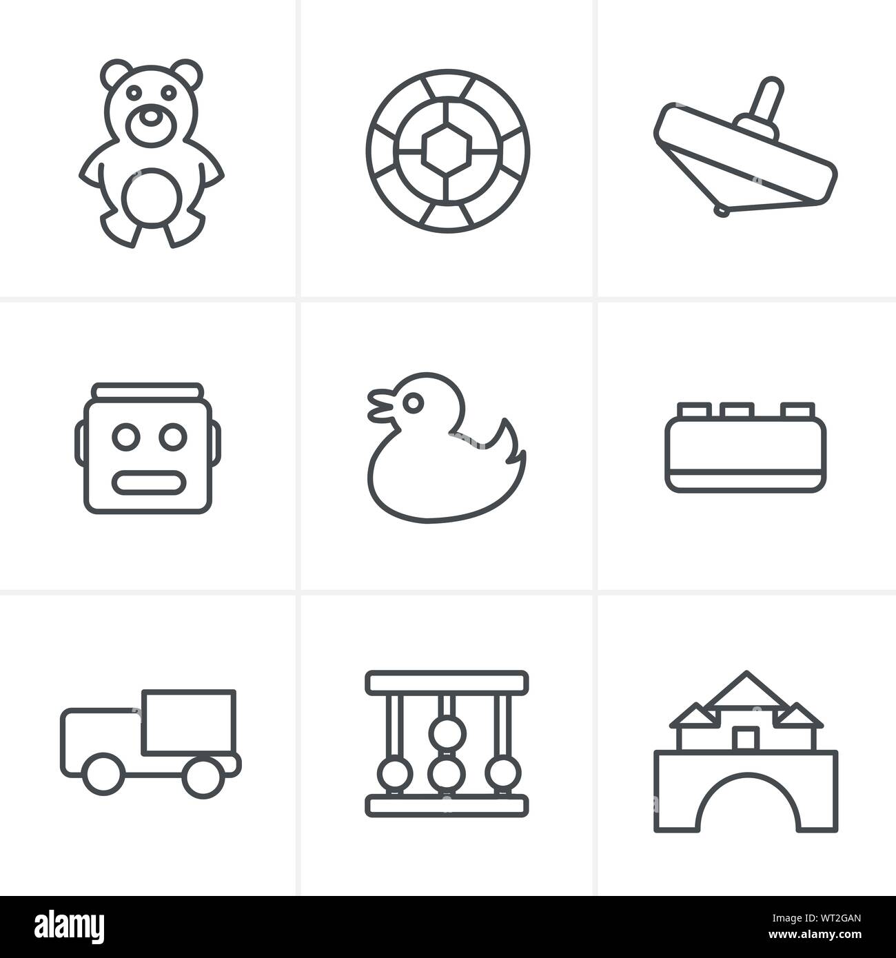 Line Icons Style  Toys Icons Stock Vector