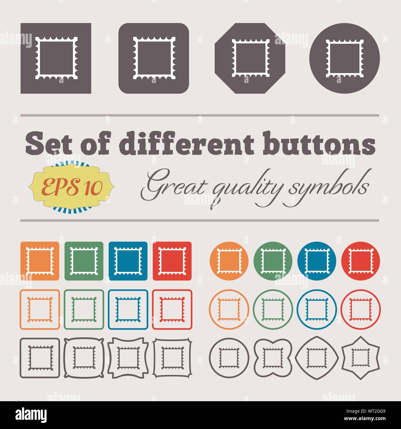 Photo frame template icon sign. Big set of colorful, diverse, high ...