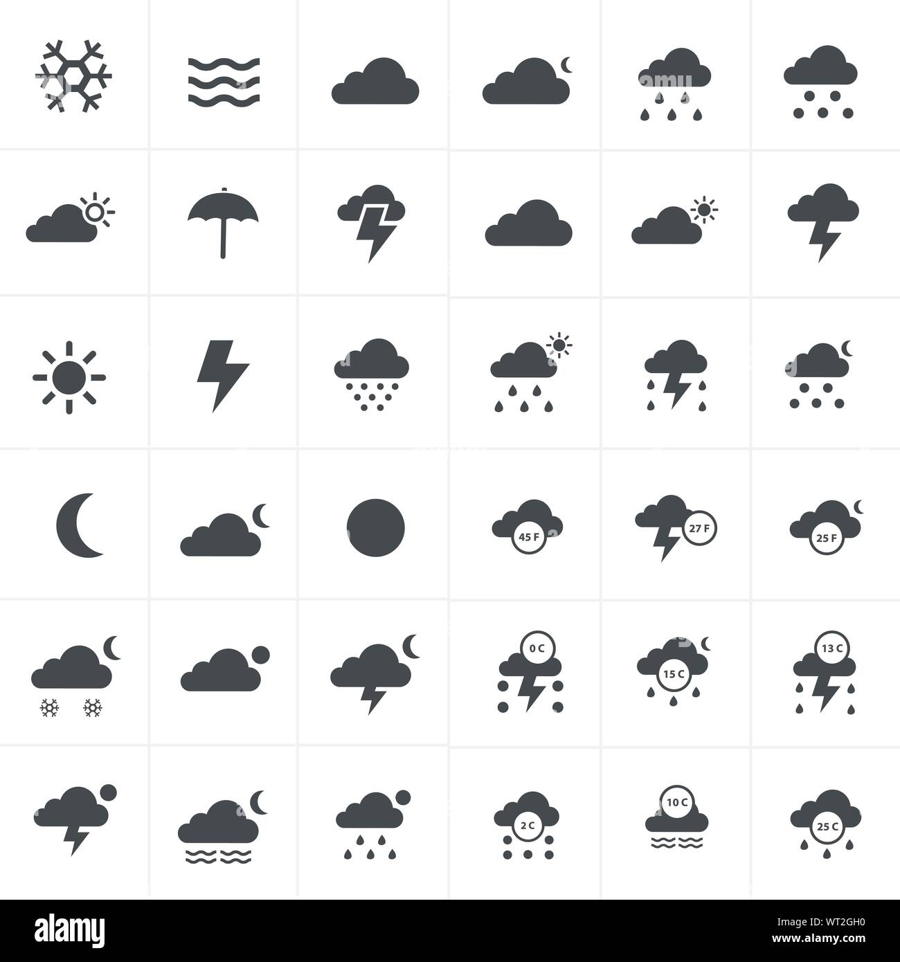 weather icons Set Stock Vector Image & Art - Alamy