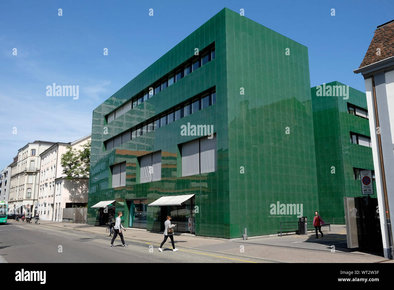 A general view of Rossetti building, the institute for hospital pharmaceuticals in Basel, Switzerland Stock Photo