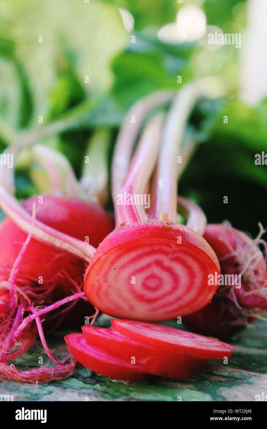 Close-up Of Chioggia Beets Stock Photo