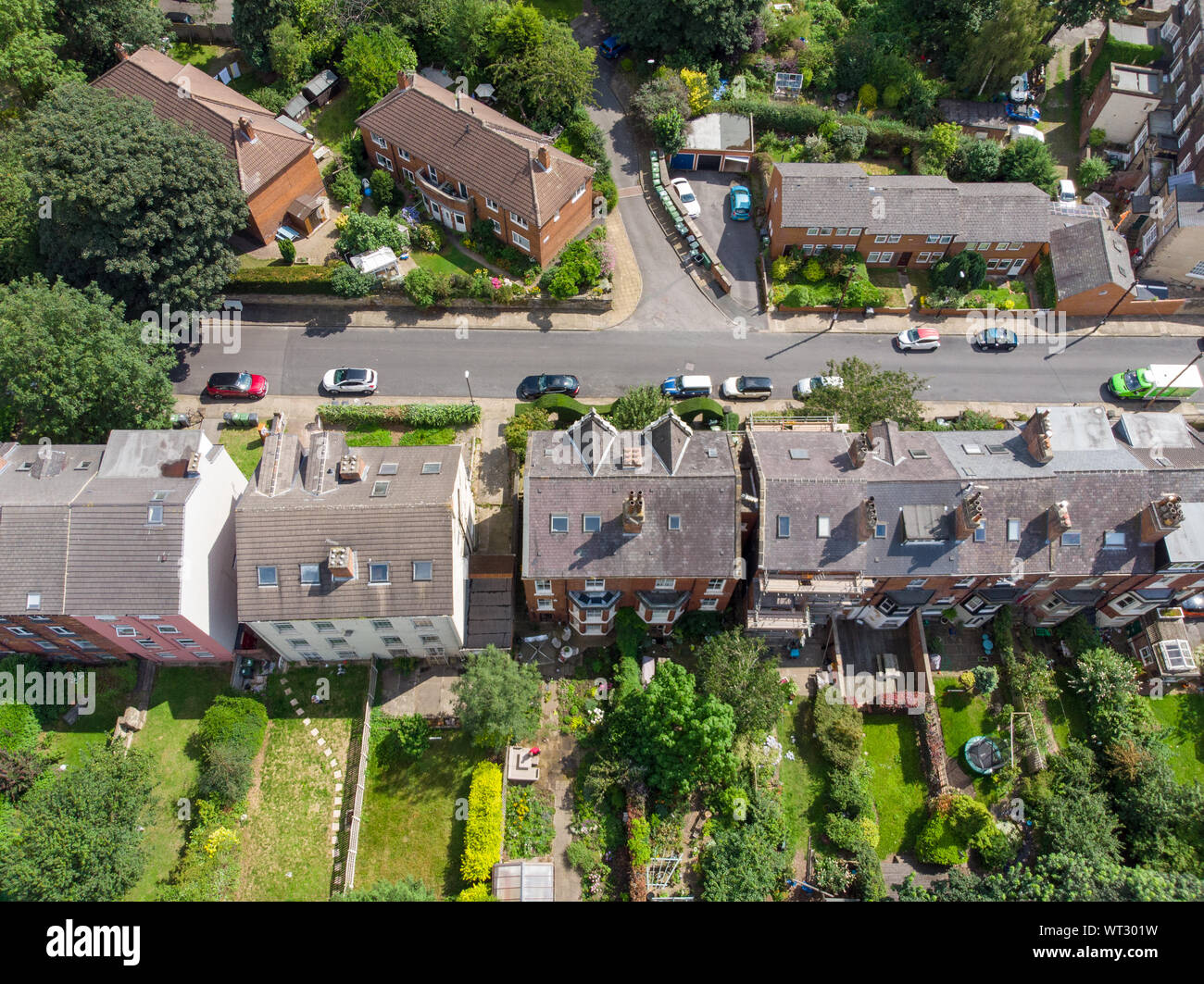 Aerial photo over looking the area of Leeds known as Headingley in West