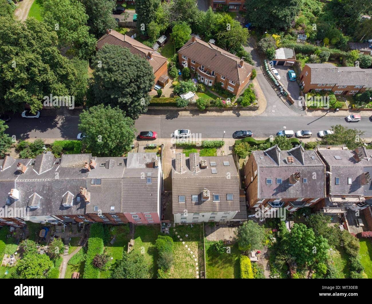 Aerial photo over looking the area of Leeds known as Headingley in West