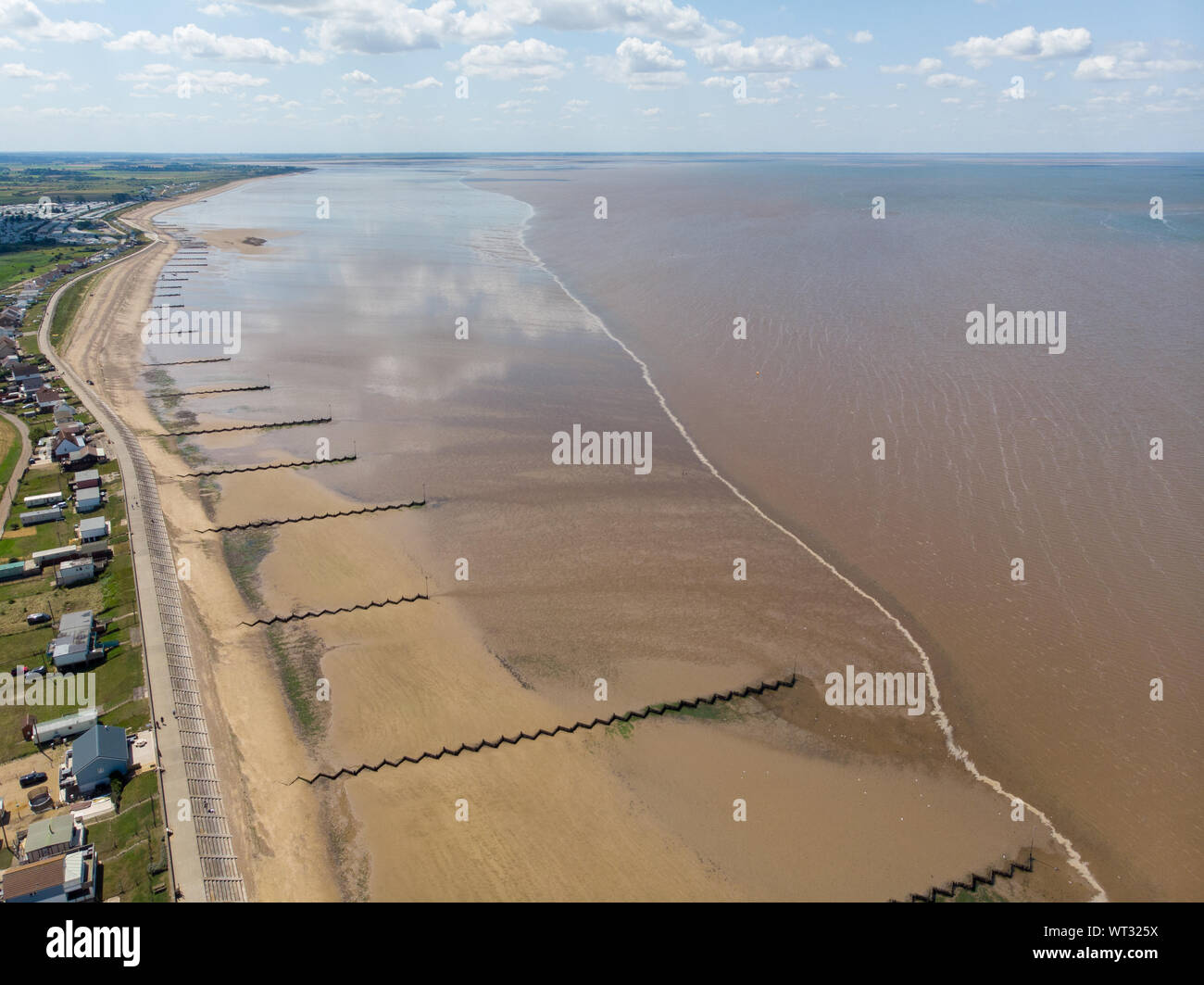 Aerial photo of the British seaside town of Hunstanton in Norfolk ...
