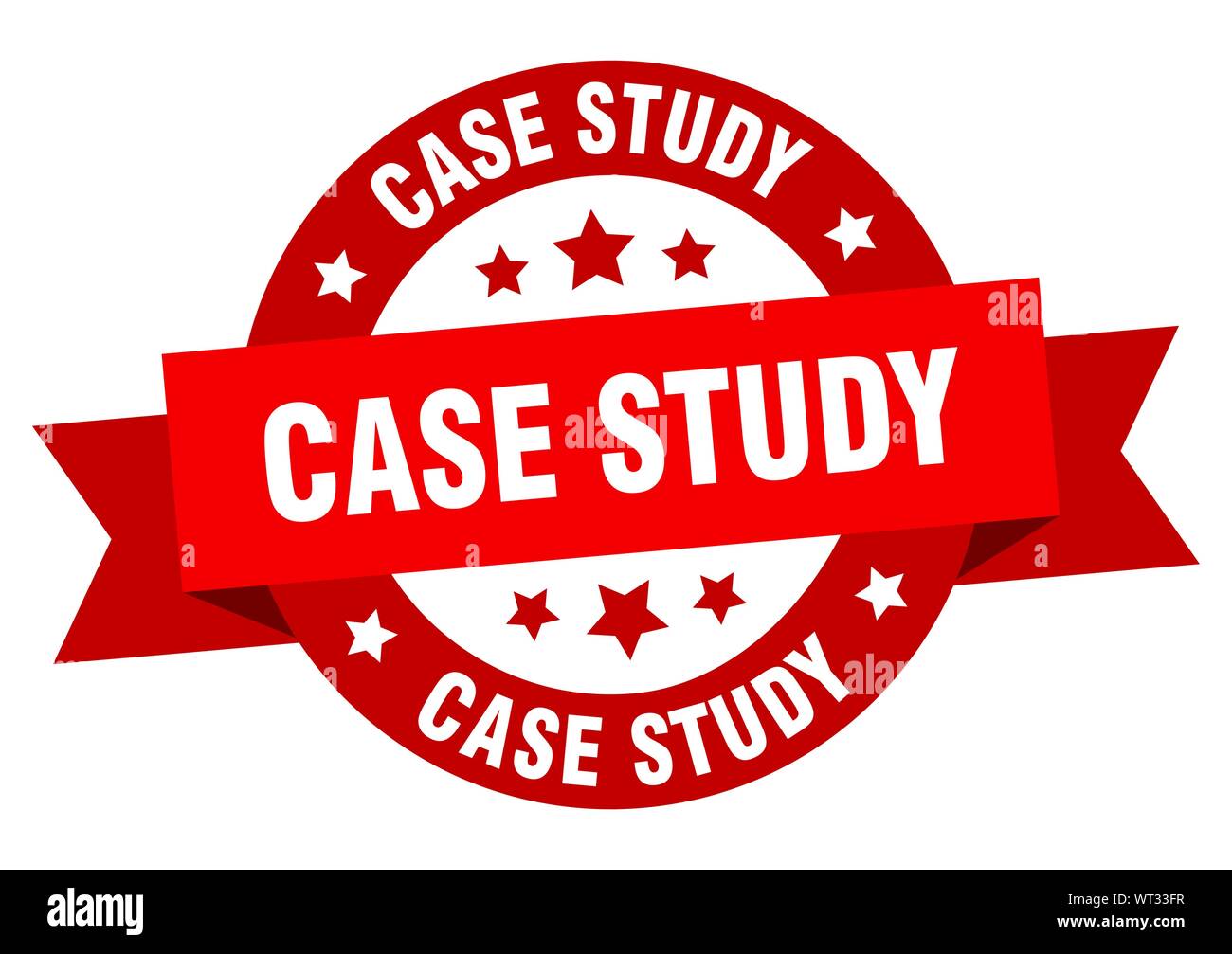 case study ribbon. case study round red sign. case study Stock Vector