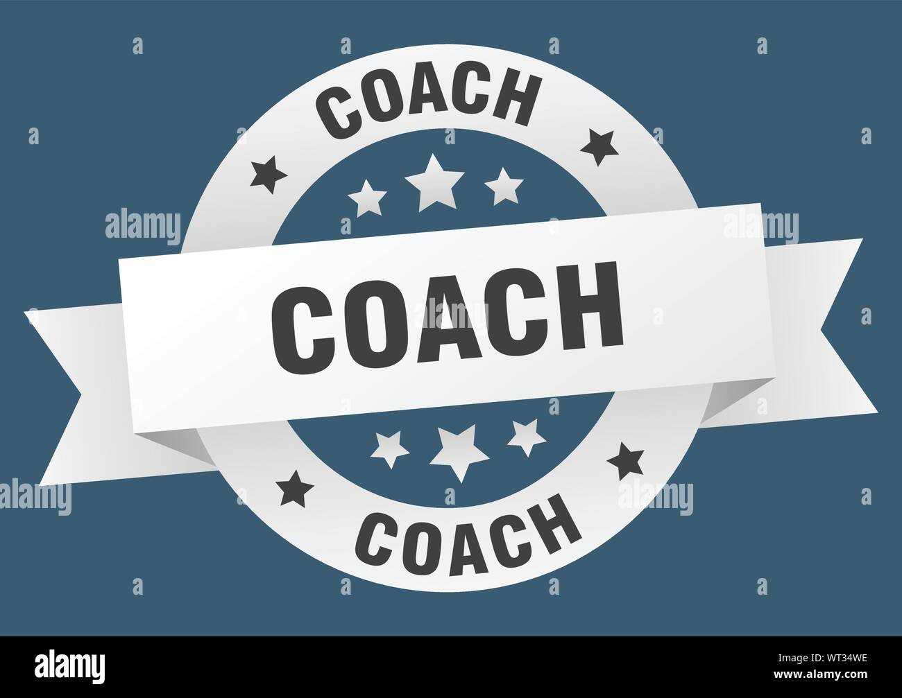 coach ribbon. coach round white sign. coach Stock Vector Image &amp; Art ...