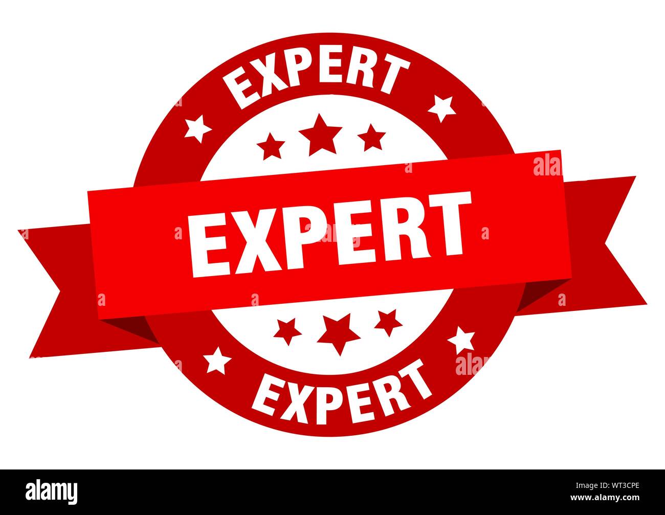 expert ribbon. expert round red sign. expert Stock Vector Image &amp; Art ...
