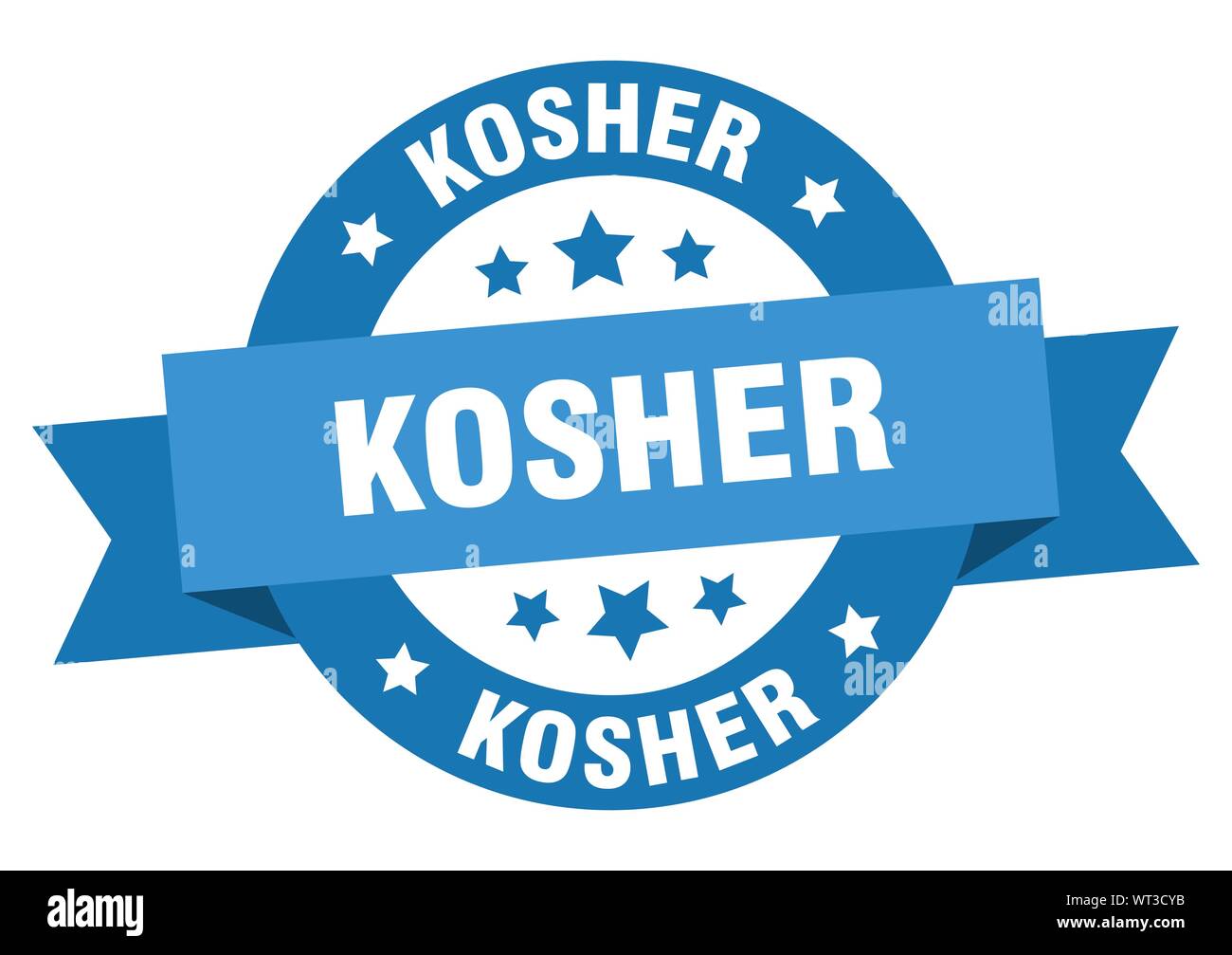 kosher ribbon. kosher round blue sign. kosher Stock Vector Image & Art ...