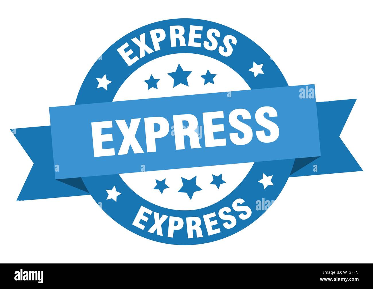 express ribbon. express round blue sign. express Stock Vector Image ...
