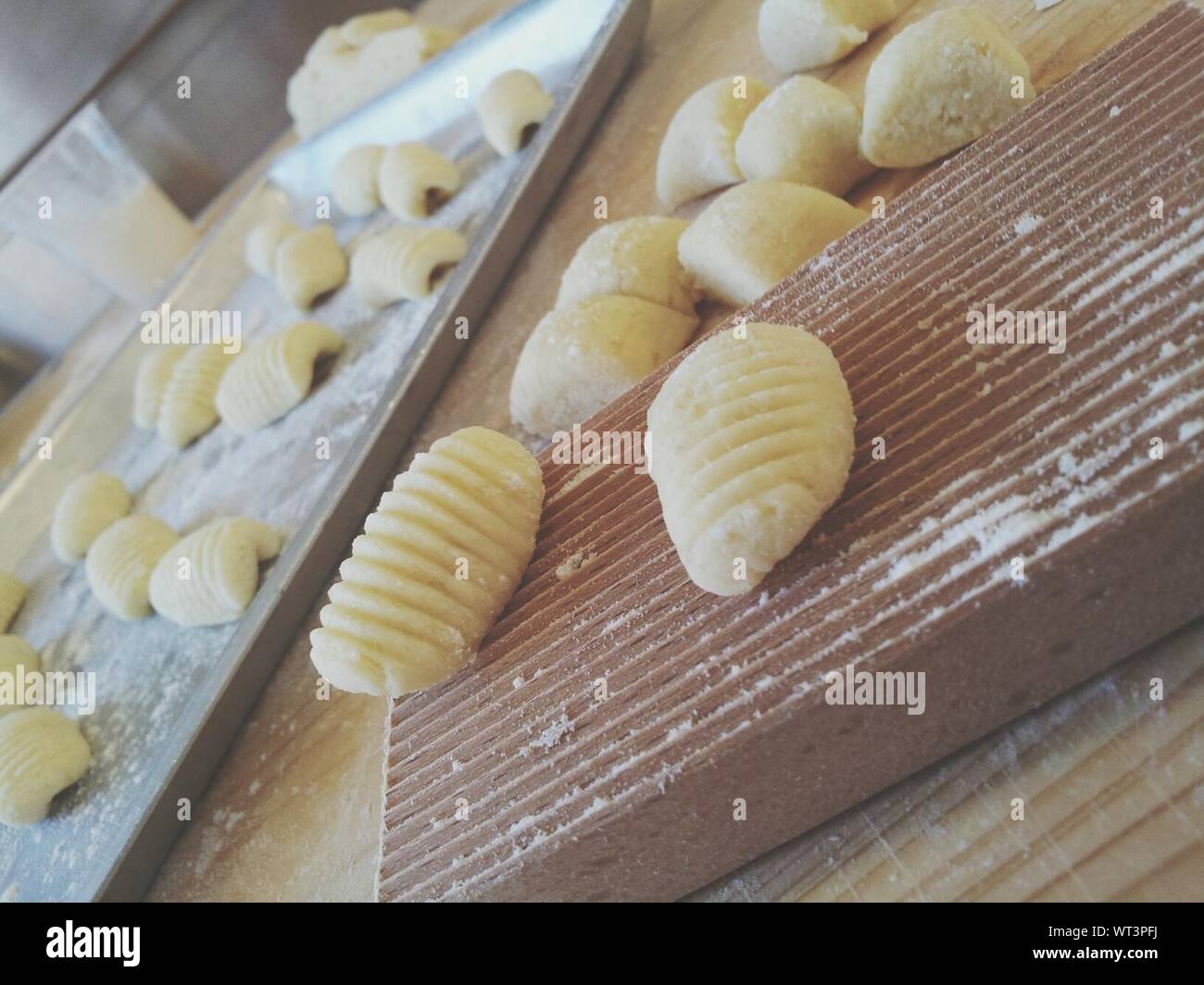 Close-up Of Preparing Cookie On Kitchen Worktop Stock Photo