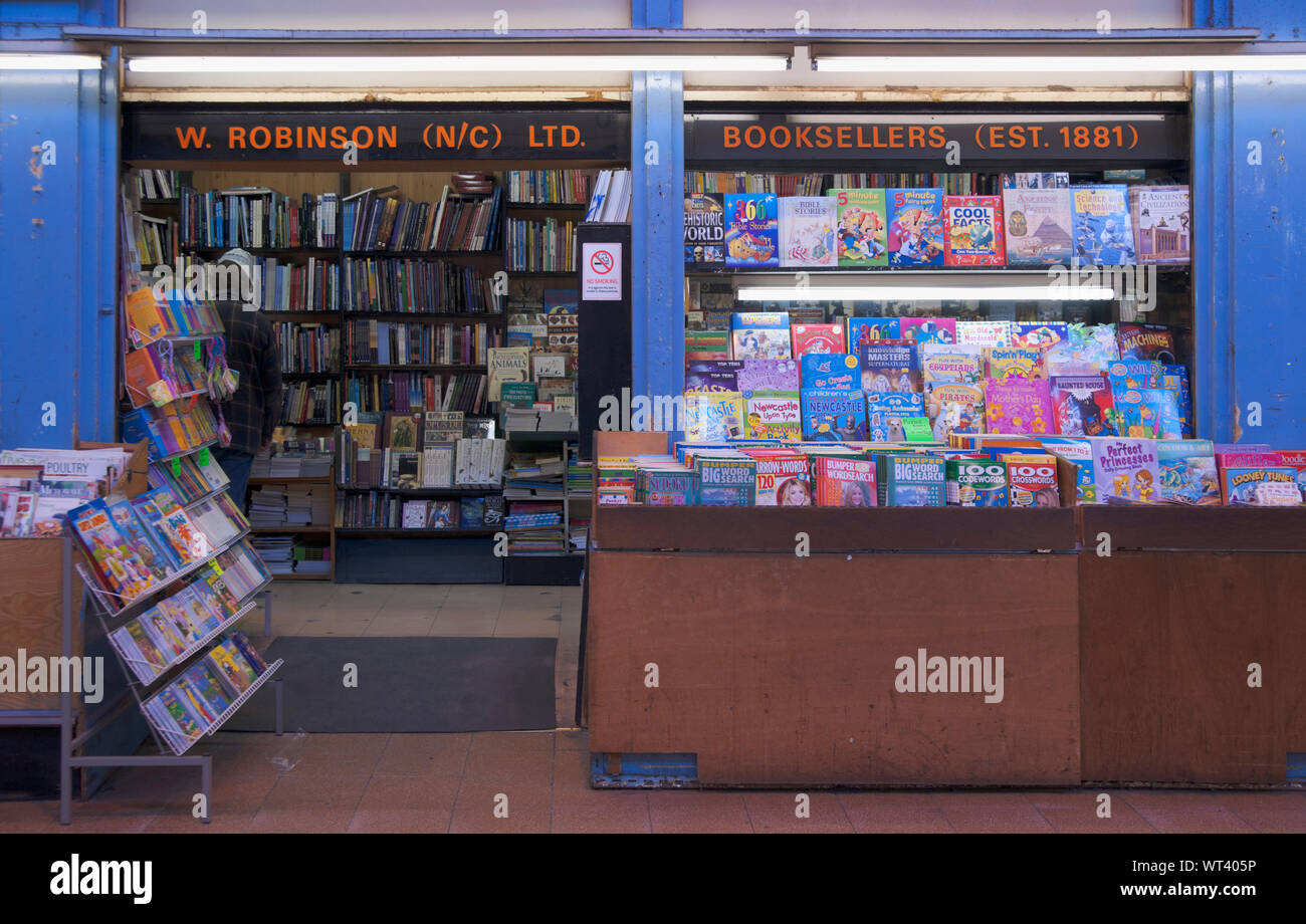 Bookseller, Grainger Market, Newcastle, 2011 Stock Photo