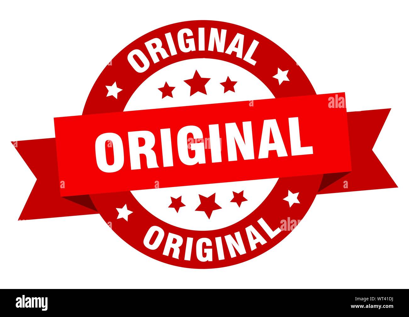 Original ribbon original round red sign original stock vector image